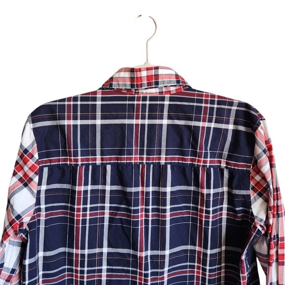 Outerknown Shirt Men's XS Blue Button Up Plaid Long Sleeve Organic Cotton - Picture 8 of 9